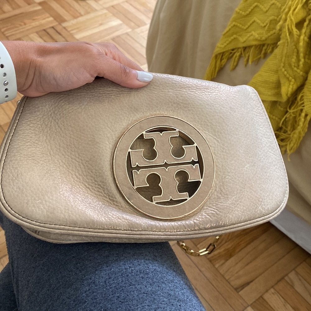 Tory Burch gold crossbody bag